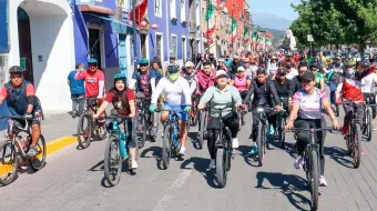San Pedro y San Andrés Cholula se unen en rodada ciclista para fomentar deporte y turismo