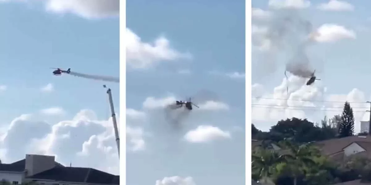 Dos muertos al desplomarse un helicóptero de rescate en una zona de departamentos en Florida