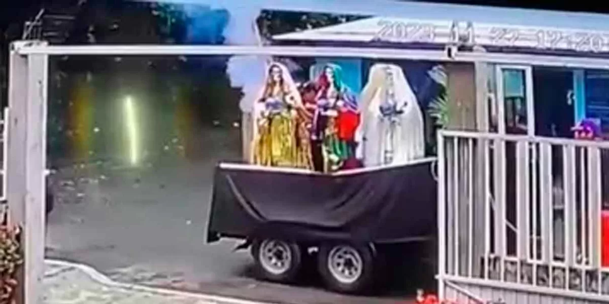 En procesión a la Santa Muerte explota pirotecnia en Catemaco, Veracruz, un hombre mutilado