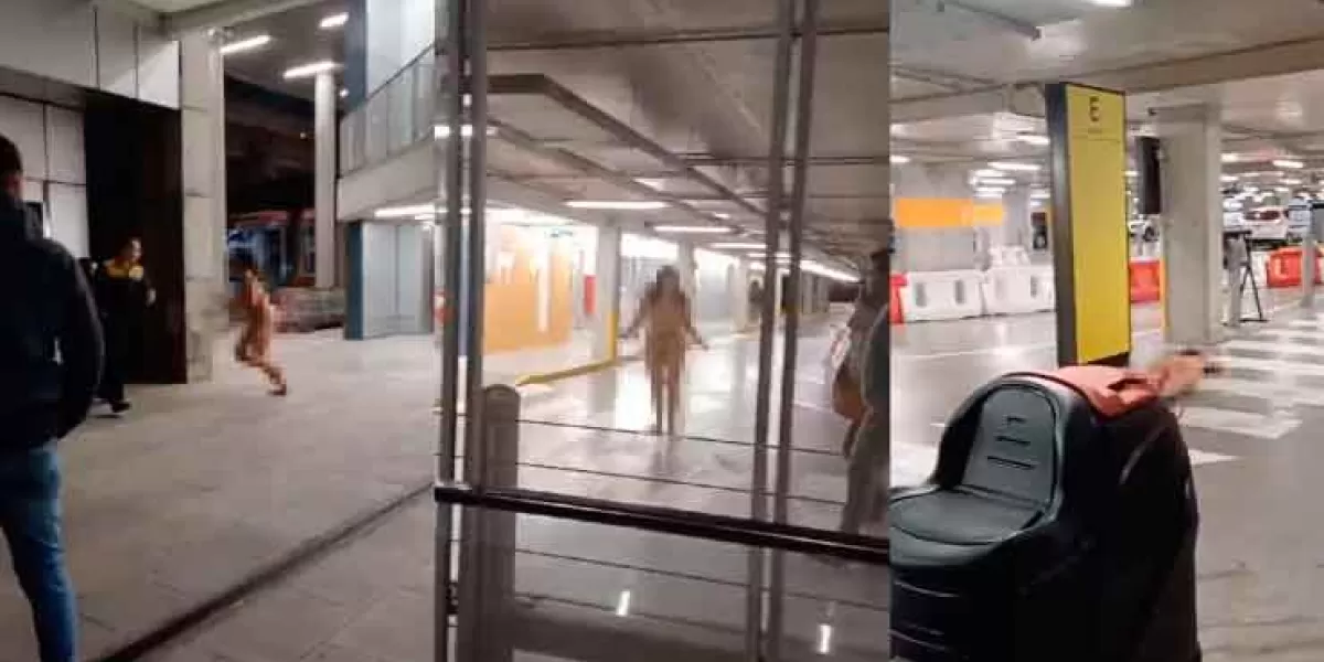 Video. Detienen a mujer que andaba sin ropa atacando a pasajeros en aeropuerto de Chile