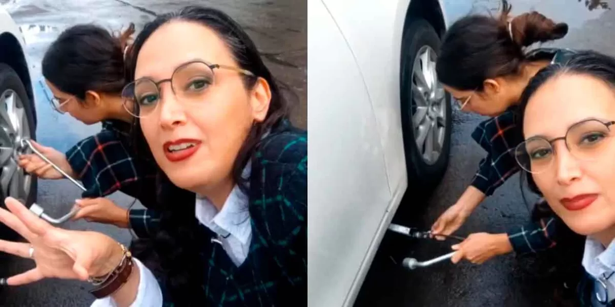 VIDEO. “Ya no hay caballeros”, mujer se enoja porque no le ayudan a cambiar llanta de coche