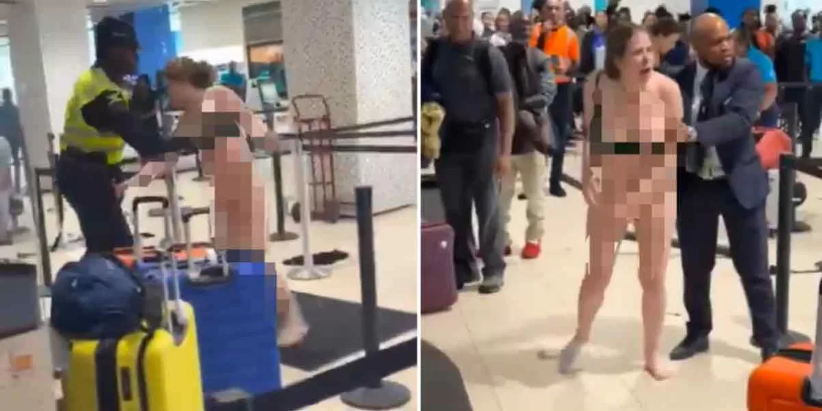 Turista norteamericana ataca a policías, se desnuda y exige “sexo” en el aeropuerto de Jamaica