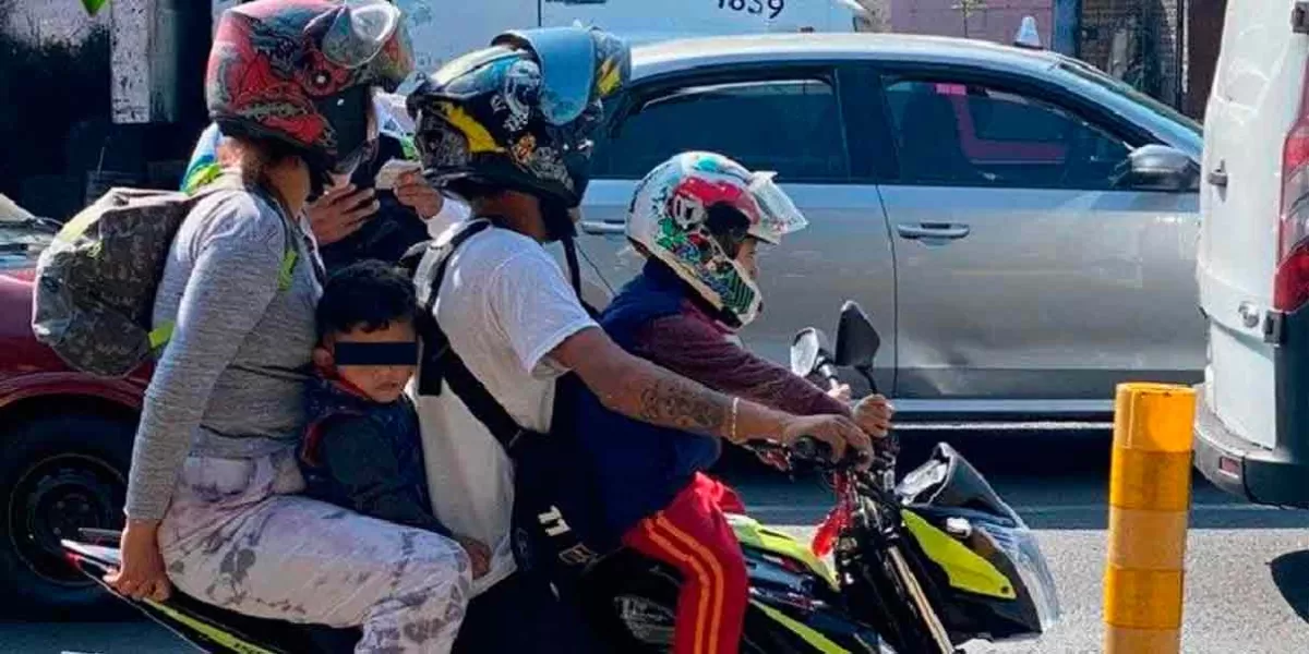 Más de mil pesos de multa a motociclistas que "viajen" con la familia