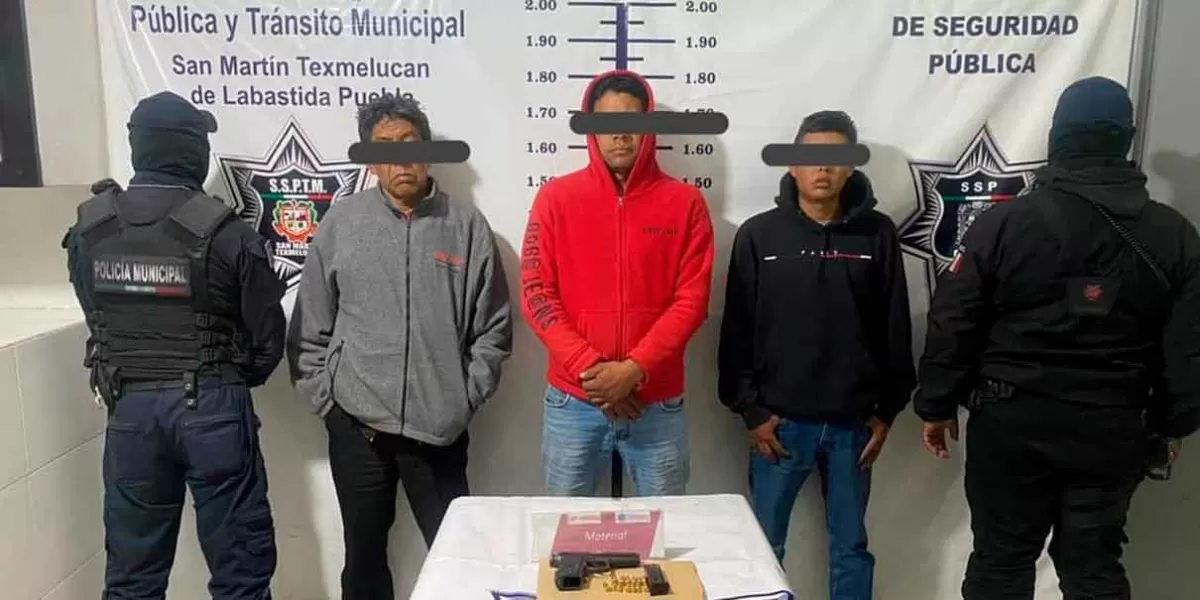 Detiene a tres hombres armados en San Martín Texmelucan