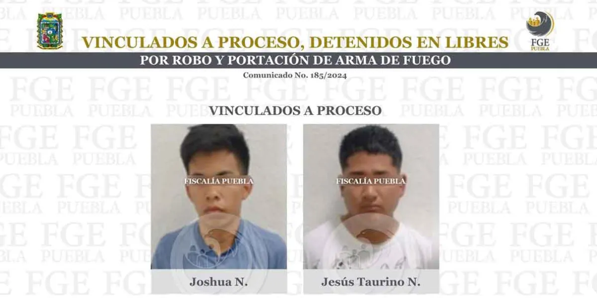Procesan a dos sujetos por robo y portación de arma de fuego en Libres