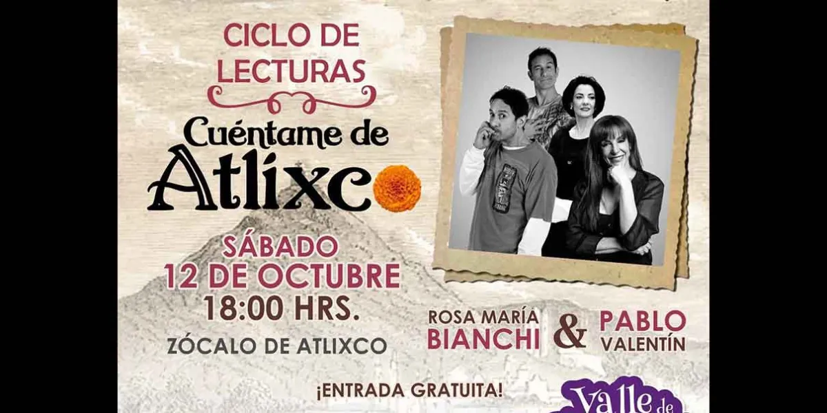  Rosa María Bianchi y Pablo Valentín este sábado de lecturas en Atlixco