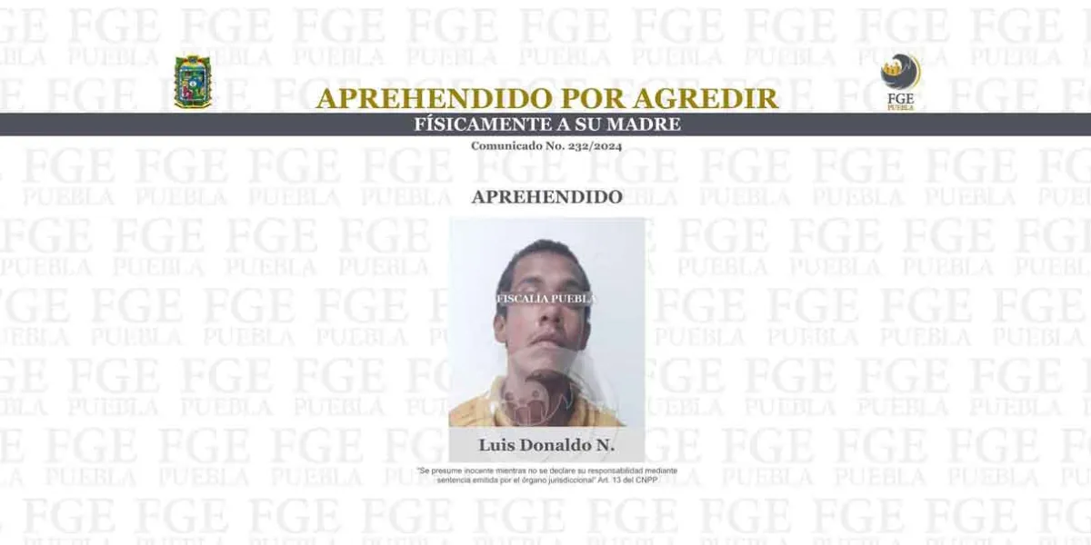 Aprehendido por agredir físicamente a su madre