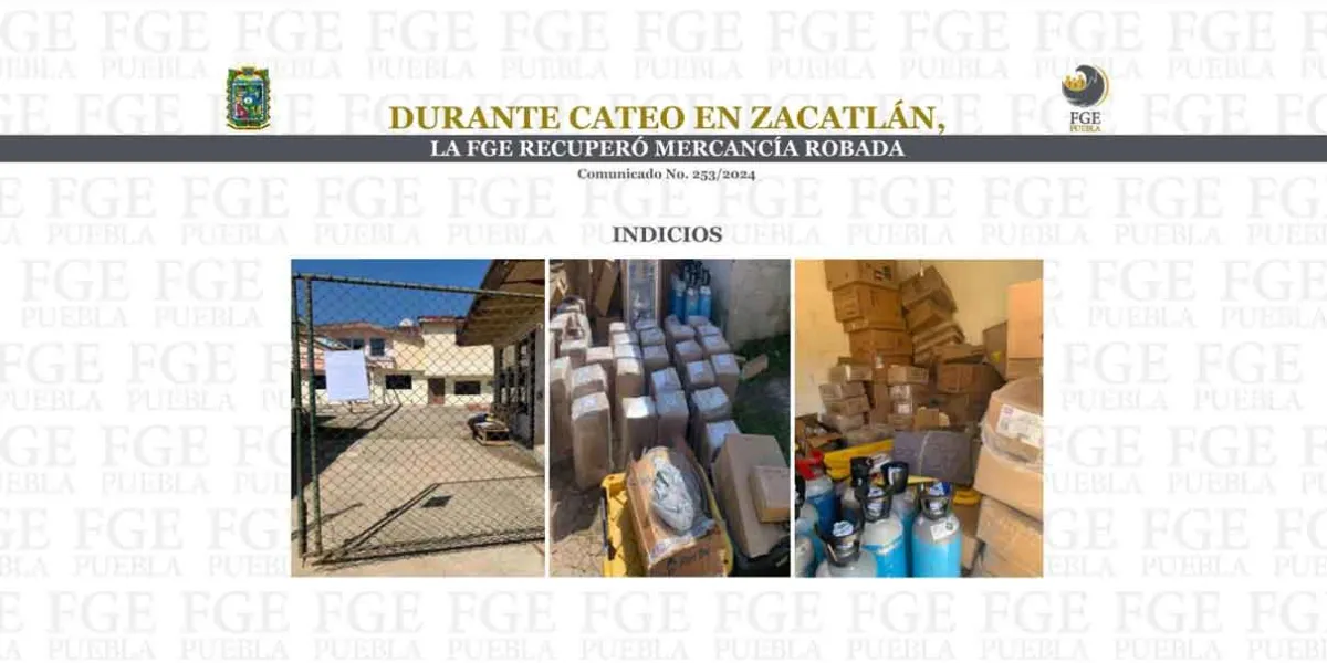 Hallan mercancía robada de Veracruz en bodega de Zacatlán