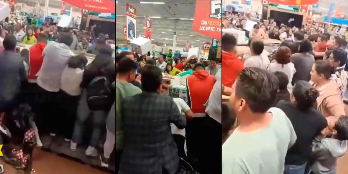 VIDEO. Una pelea campal por una pantalla durante el Buen Fin en Tehuacán 