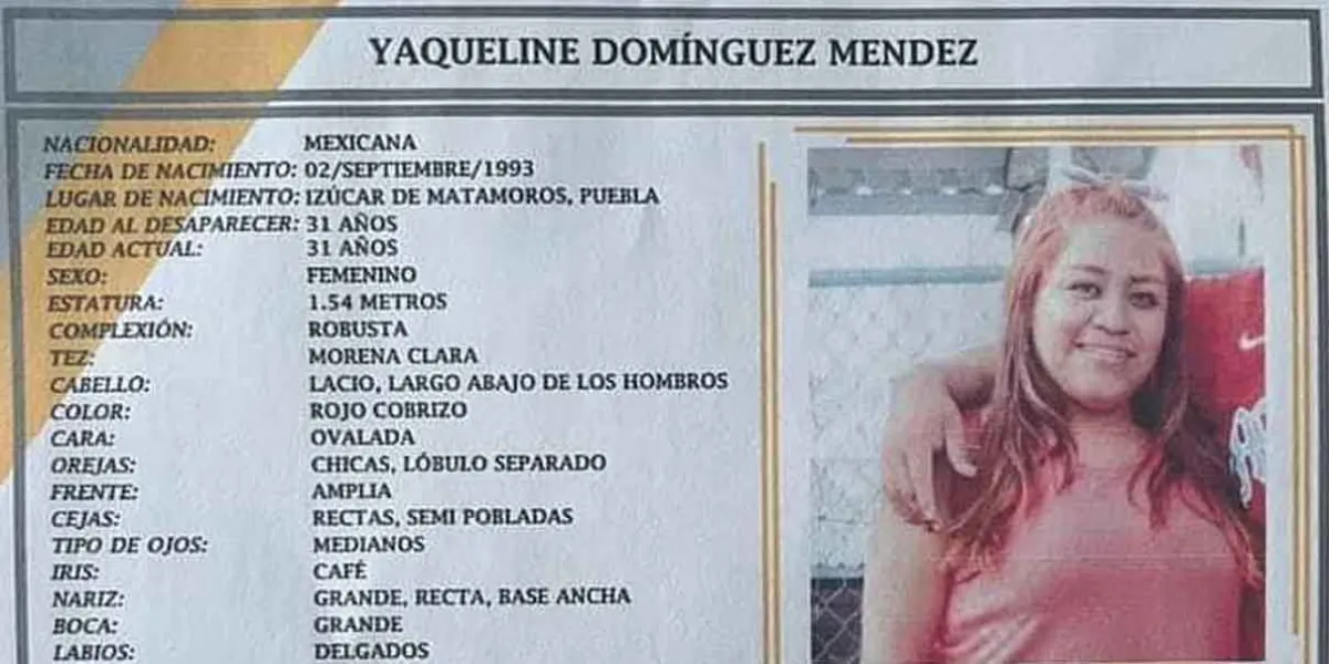 Yaquelín desapareció con sus tres hijos menores en Izúcar