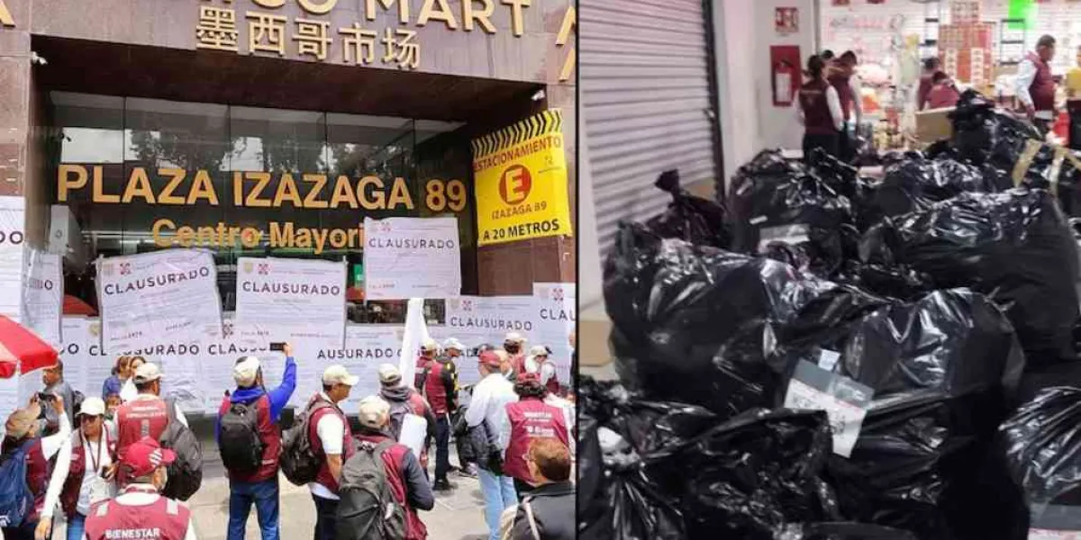 Plaza Izazaga 89 en la mira para extinguirla, destruyen artículos pirata chinos   