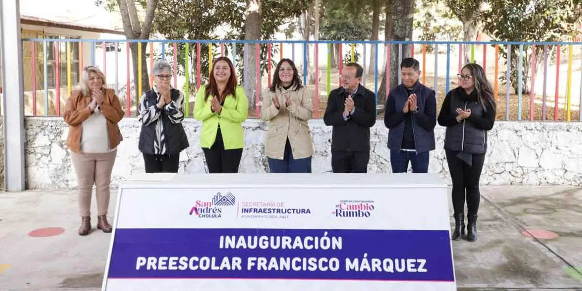 Dignifica Guadalupe Cuautle espacios en preescolar de San Andrés Cholula