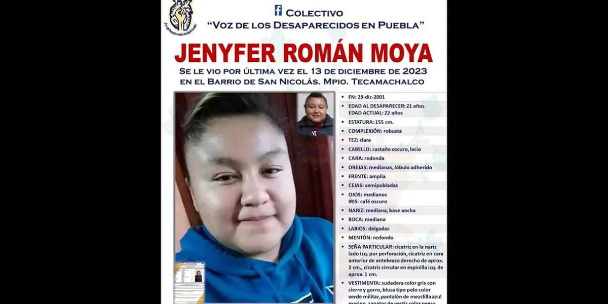 Familiares de Jenyfer Román piden justicia tras desaparecer en Tecamachalco