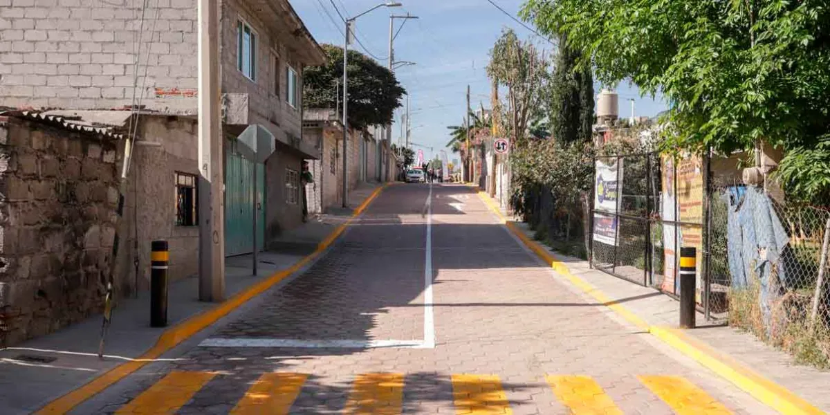 San Andrés Cholula avanza con la rehabilitación de la calle Revolución