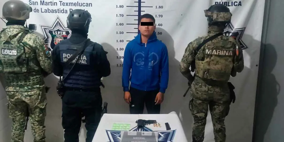 Operativo en Texmelucan deja la captura a integrante de ‘Los Sapos’ con arma y droga