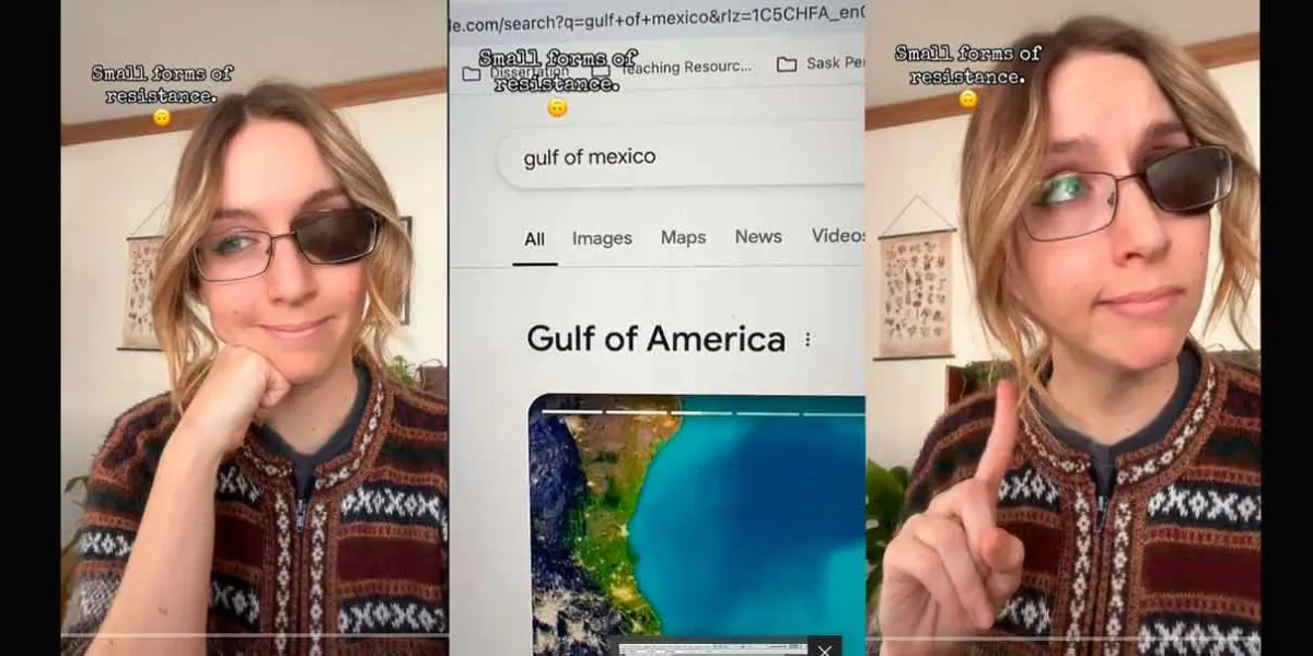 Jovencita se hace viral al corregir a  Maps; y decirle que no es Golfo de América sino Golfo de México 