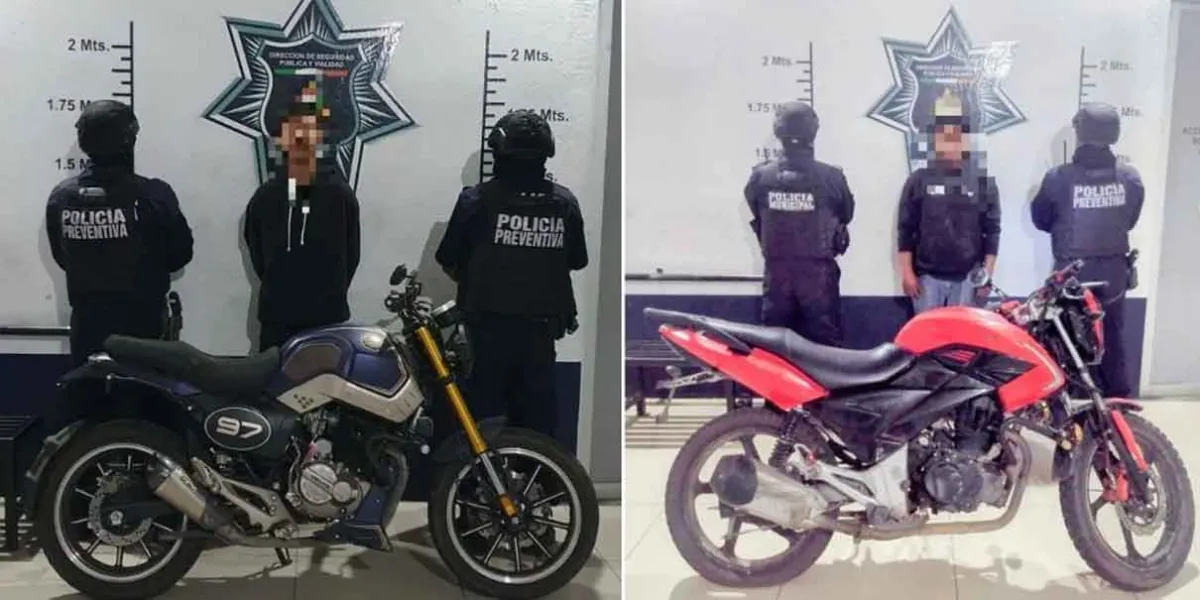 Dos Detenidos y cuatro motocicletas recuperadas en operativo antirrobo en Atlixco