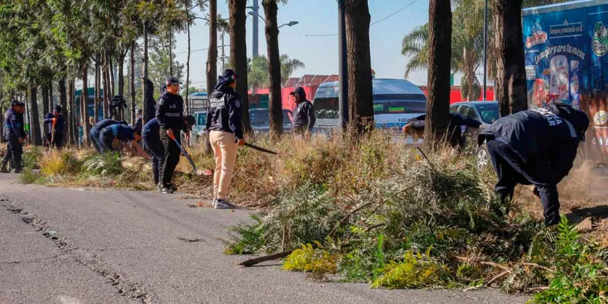 Fueron brigadas estatales las que mejoraron imagen en accesos de Puebla