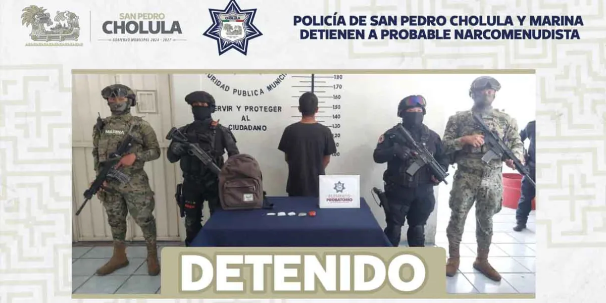 Cholula contra el narcomenudeo: Menor detenido con diversas drogas