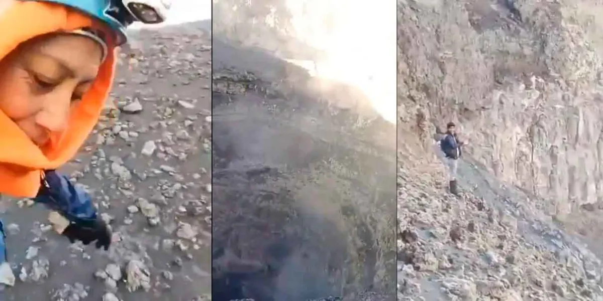 Jóvenes escalan cráter del Popocatépetl y graban video viral: autoridades advierten alto riesgo