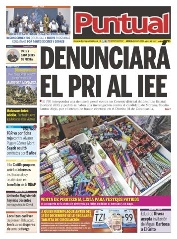 Diario Puntual, edición impresa, 15 de Septiembre de 2021