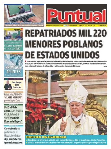 Diario Puntual, edicion impresa, 03 de Enero de 2022