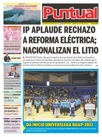 Diario Puntual, edicion impresa, 19 de Abril de 2022