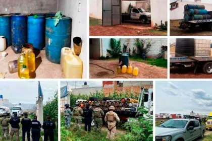 Aseguran cinco inmuebles con combustible y autos robados en Puebla