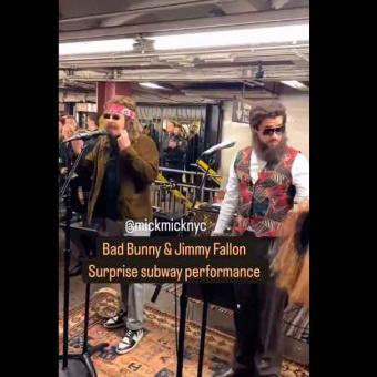 VIDEO. Bad Bunny canta disfrazado junto a Jimmy Fallon en el metro de NY 