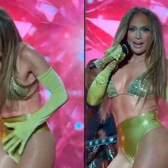 Jennifer Lopez sufre percance con su vestuario en pleno concierto y lo convierte en ovación viral