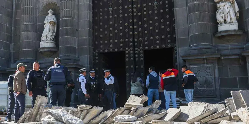 Cae sospechoso de actos vandálicos en la Catedral de Puebla