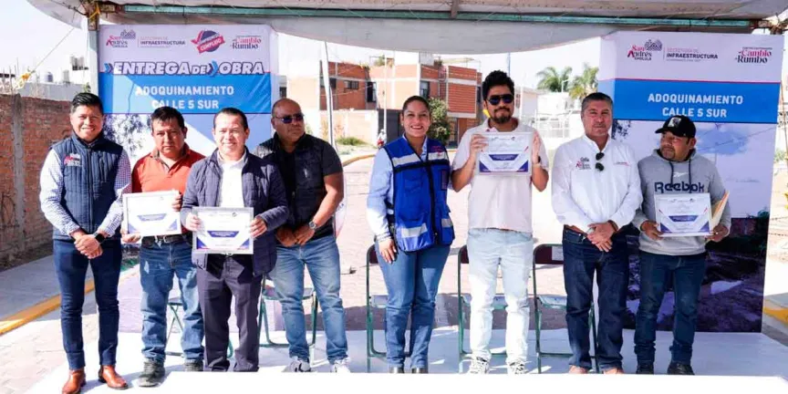 Entrega Lupita Cuautle otra calle rehabilitada en San Andrés Cholula