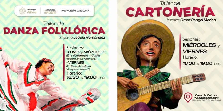 Son permanentes los talleres culturales de Atlixco; Ariadna Ayala invita a integrarse