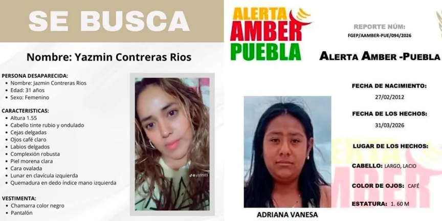 Mujer y niña desaparecieron en Tlahuapan y Texmelucan 