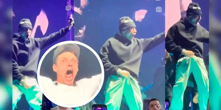VIDEO. Peso Pluma causa furor por inesperado movimiento en pleno concierto en Chicago