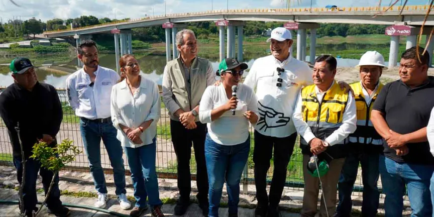 Supervisan obra del Puente Vehicular de la Transformación para impulsar la movilidad en Puebla