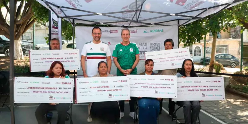 Entrega Pepe Chedraui cheques de “Tu Crédito Imparable” en San Jerónimo Caleras
