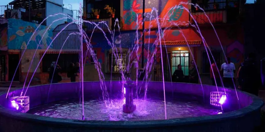 Realiza Gobierno de Pepe Chedraui mantenimiento de fuente en el Parque del Barrio de Xanenetla