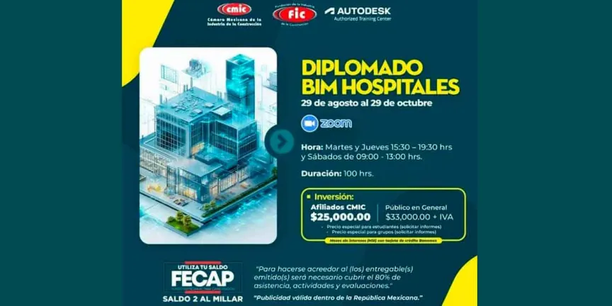 CMIC Puebla abre diplomado BIM especializado en infraestructura hospitalaria