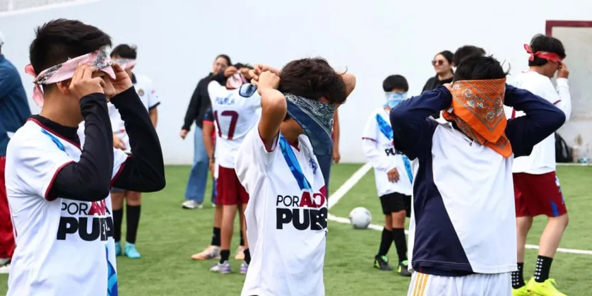 Topos FC Puebla lleva el fútbol inclusivo a jóvenes de San Pedro Cholula