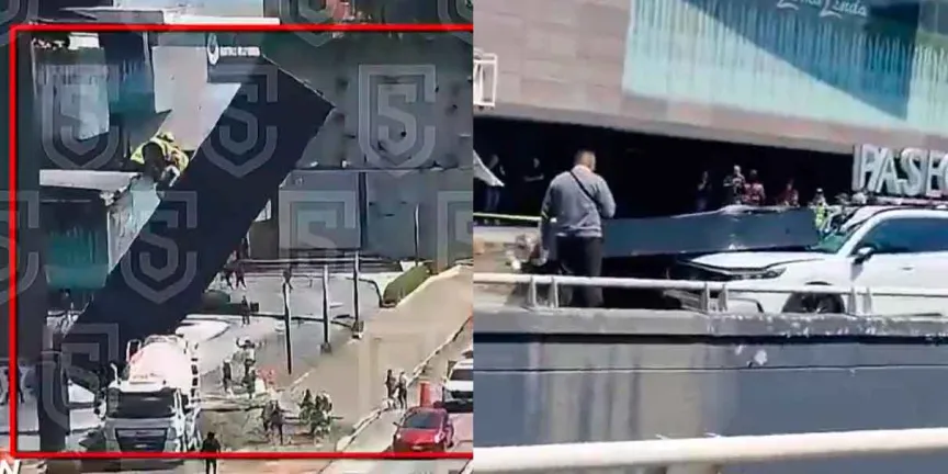 Estructura metálica cae frente a Paseo Interlomas y deja 2 muertos y 6 heridos